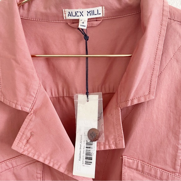 Alex Mill Expedition Short Utility Jumpsuit Romper Pink Dusty Rose NWT - Picture 8 of 8
